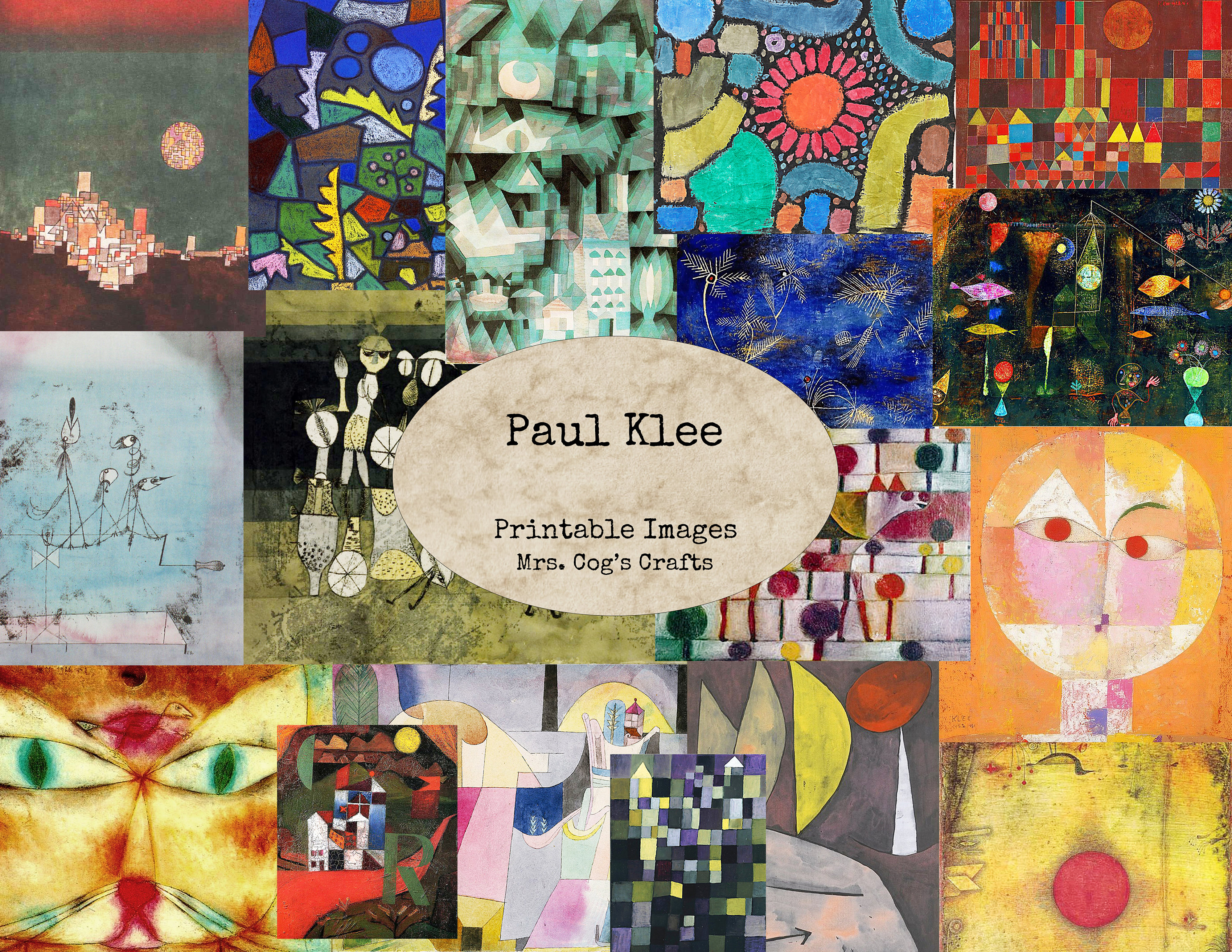 PAUL KLEE アート作品集 Paul Klee - Modern Artist - Printable Images, Digital Ephemera