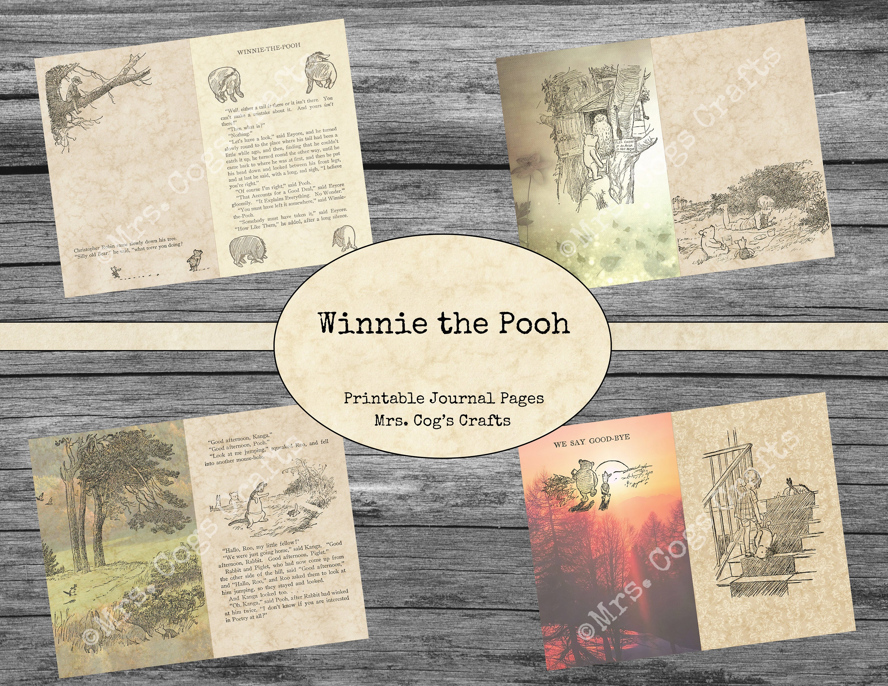 Winnie the Pooh Journal Pages - Paper Pack, Printable Journal Pages ...