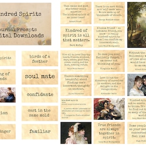 May include: A collage of images and text about kindred spirits. The images are of people, birds, and nature. The text includes quotes about friendship, love, and kindred spirits. The words 'Kindred Spirits' are at the top of the collage.