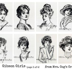 The Gibson Girls by Charles Dana Gibson, Digital Ephemera Classics, Printable Images, Vintage Art, Digital Art, Instant Download image 4