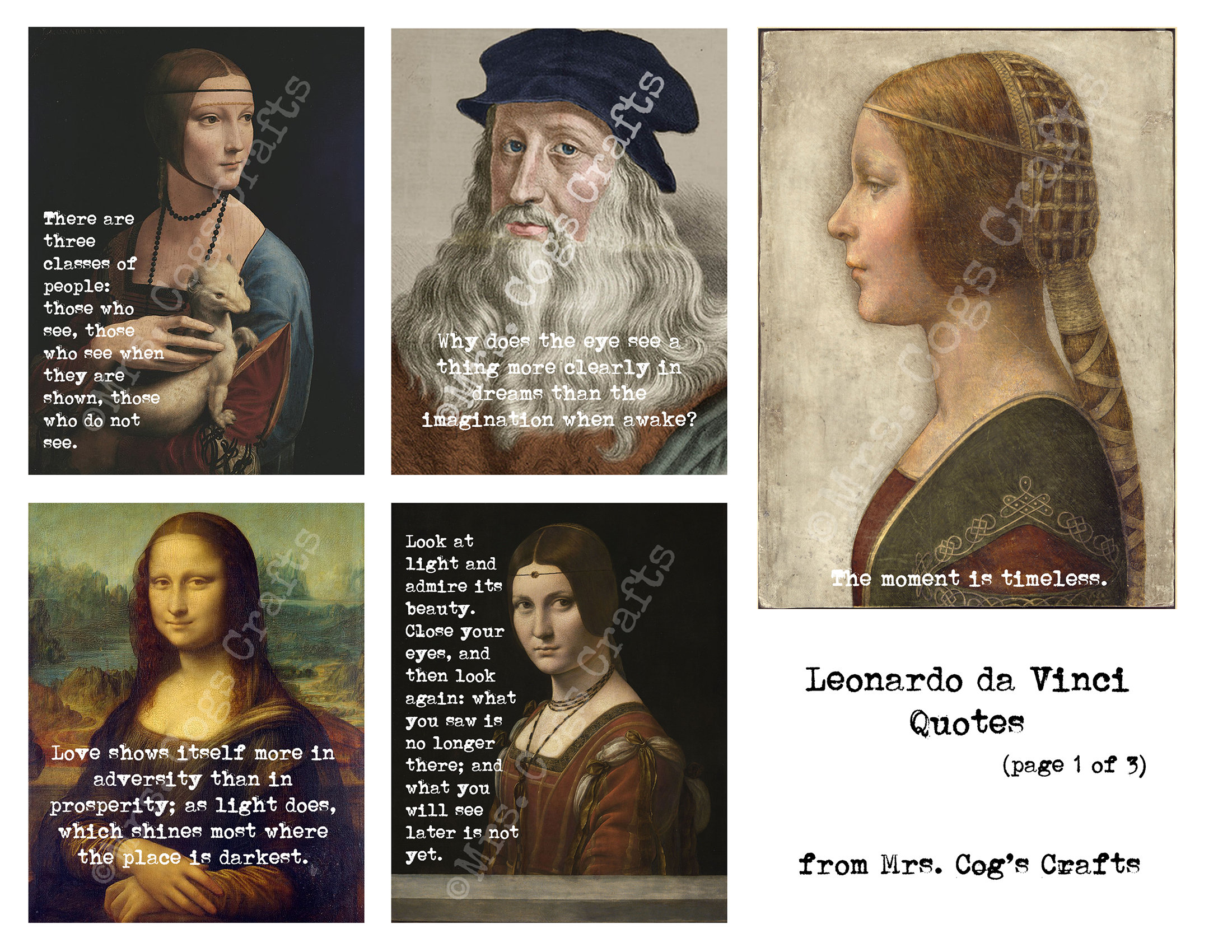 Leonardo Da Vinci Printable Quotes Journal Prompts - Etsy