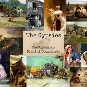 Les gitans - classiques numériques éphémères, images imprimables, art vintage, téléchargement immédiat, collage numérique, art éphémère