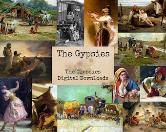 The Gypsies - Digital Ephemera Classics, Printable Images, Vintage Art, Instant Download, Digital Collage, Art Ephemera