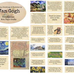 Van Gogh - Zitate & Passagen - Journal Prompts, Druckbare Wörter, Sofortiger Download, Kunst Ephemera, druckbare Zitate