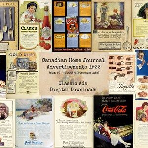 Canadian Home Journal Food Ads Set #1 1922 - Digital Ephemera Classics, Digital Images, Vintage Art, Instant Download, Advertisements