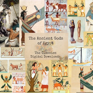 Ancient Gods of  Egypt -  Digital Ephemera Classics, Digital Images, Vintage Art, Instant Download, Digital Collage, Art Ephemera