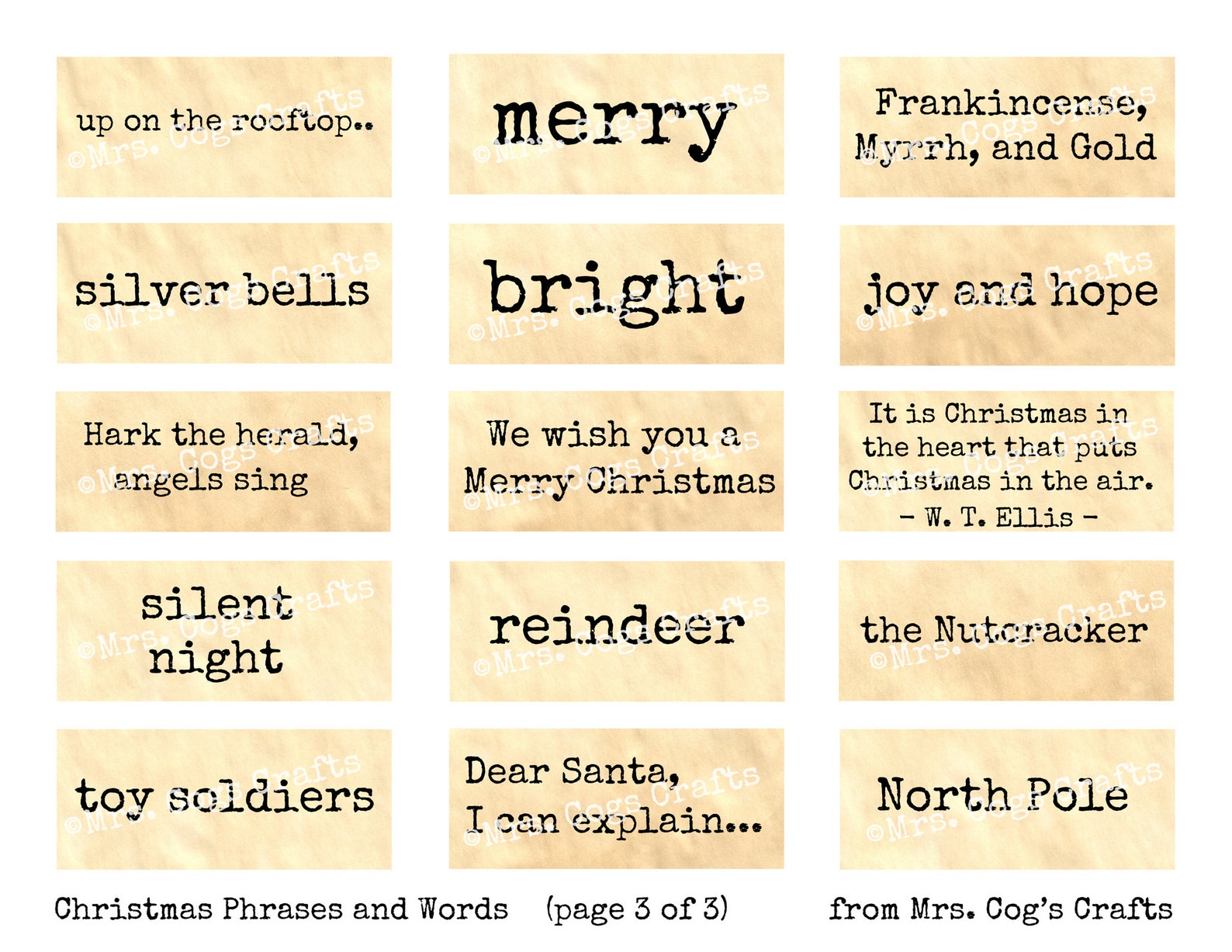Christmas Phrases & Sayings Journal Prompts Printable | Etsy