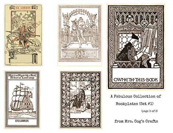 Fabulous Bookplates Set #1 - Ex Libris - Labels for Journals