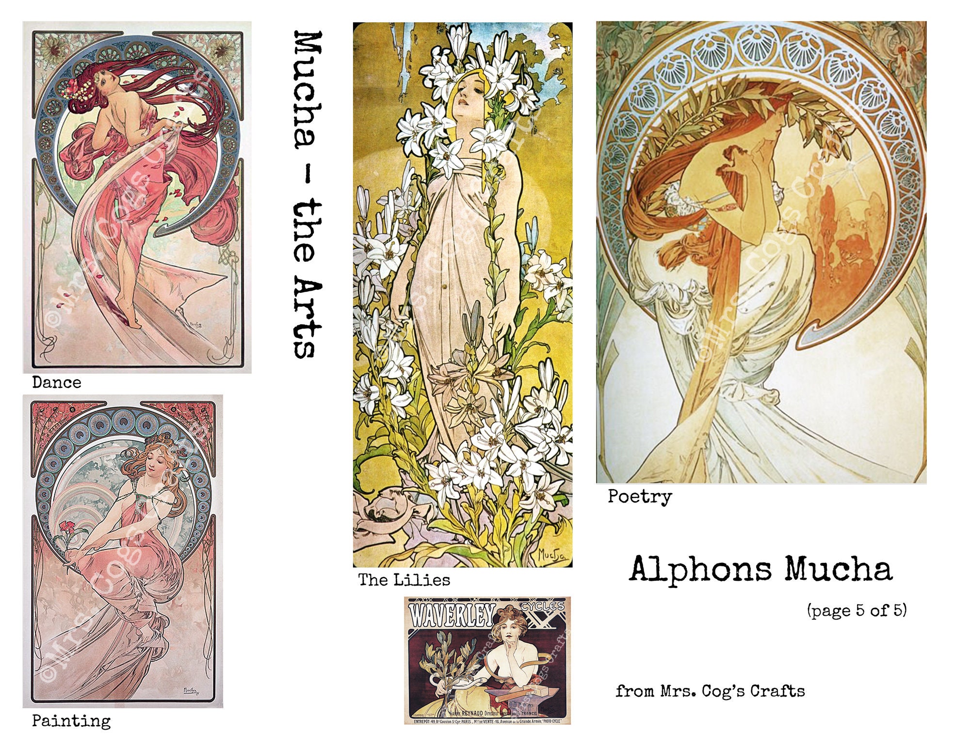 Alphons Mucha - Art Nouveau, Digital Ephemera, Digital Images, Vintage ...