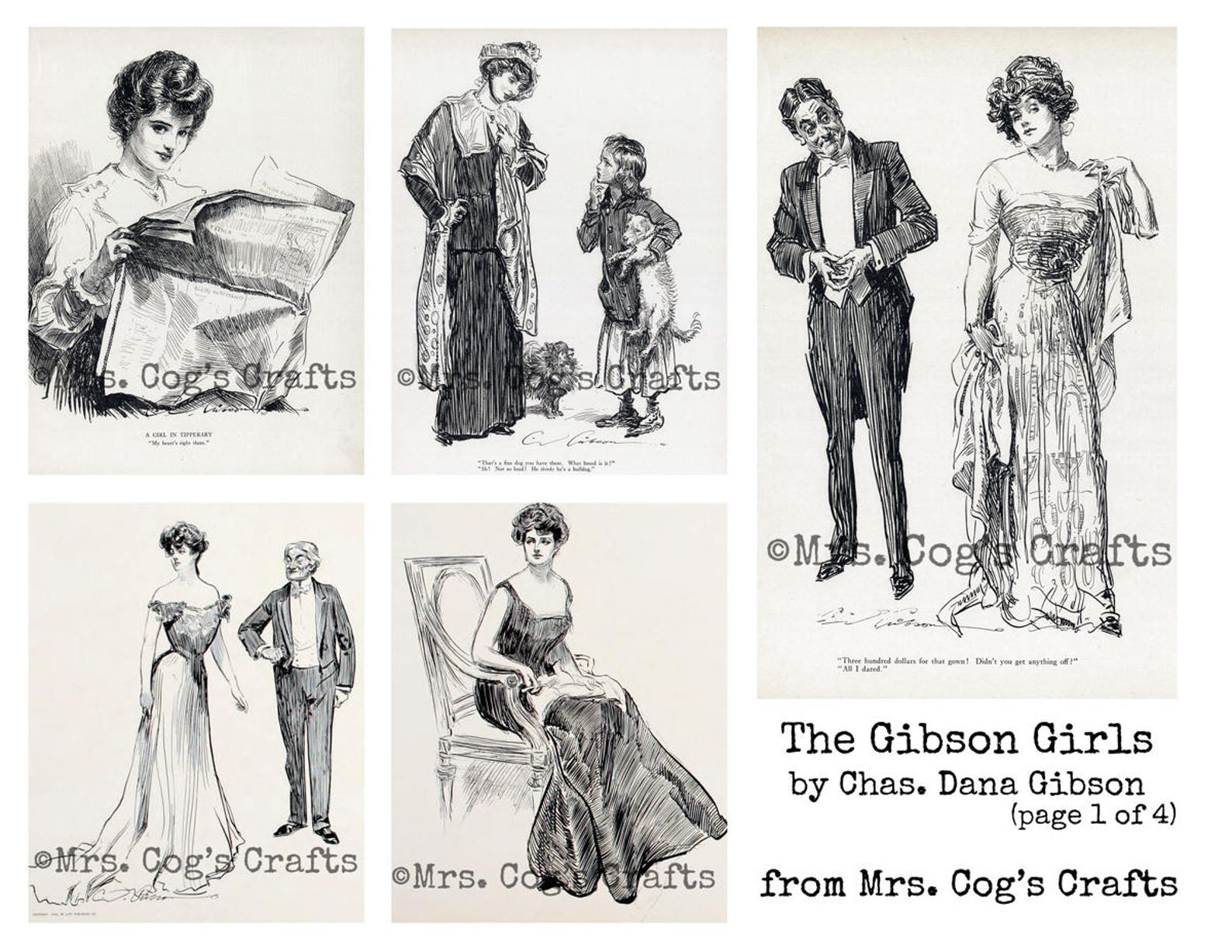 The Gibson Girls by Charles Dana Gibson Digital Ephemera Etsy