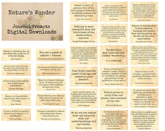 Nature's Wonder - Quotes & Sayings - Journal Prompts, Printable Words, Instant Download, Digital Collage, Ephemera, Printable Quotes