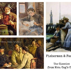 Fischer & Familie - digitale Ephemera Klassiker, digitale Bilder, Vintage-Kunst, Instant Download, digitales Papier, digitale Collage Bild 2
