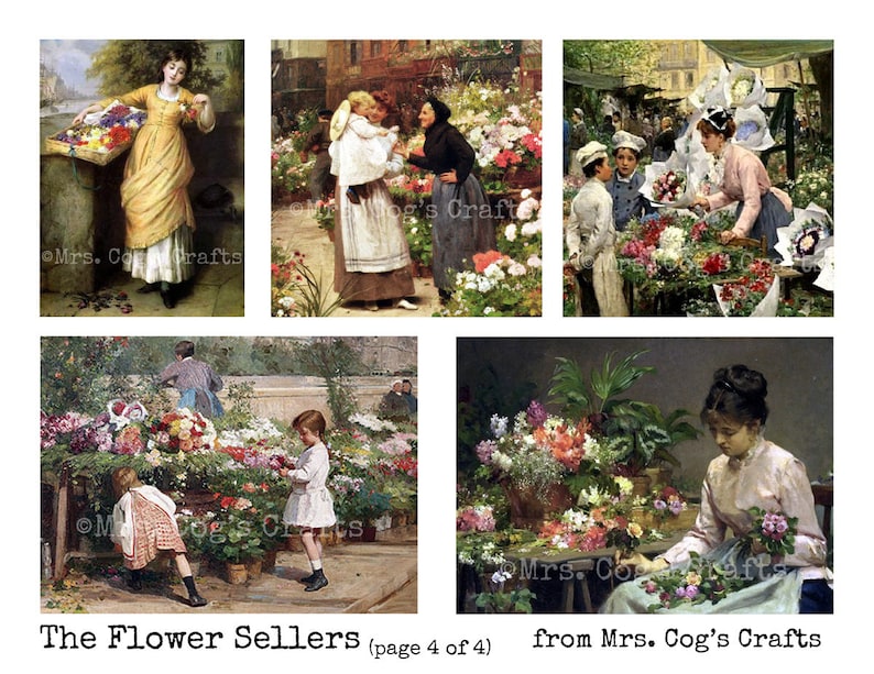 The Flower Sellers Digital Ephemera Classics Digital Etsy Australia