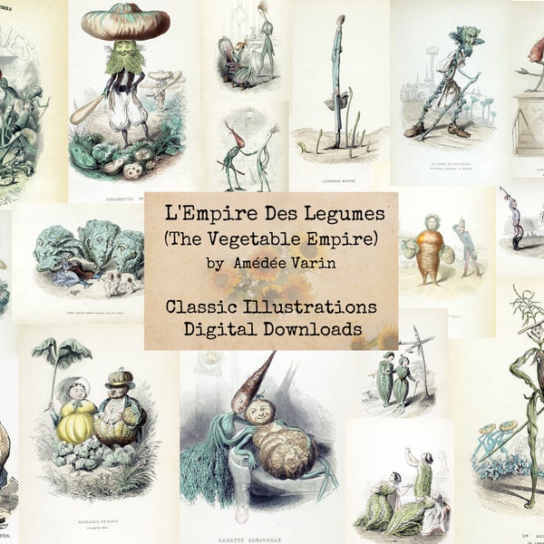 L'Empire Des Legumes (The Vegetable Empire) - Digital Ephemera Classics, Digital Images, Vintage Art, Digital Collage, Art Ephemera