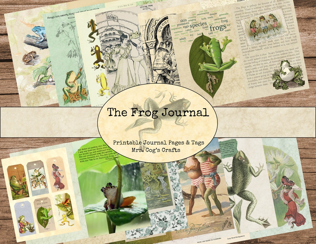 The Frog Journal Junk Journal Kit, Printable Journal, Digital Journal