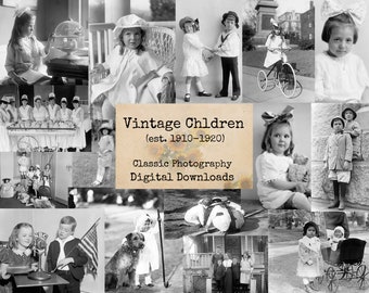 Vintage Children - Digital Ephemera, Digital Images, Vintage Photos, Instant Download, Digital Collage, Vintage Images