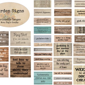 Garten Zeichen - Journal Prompts, druckbare Worte, Instant Download, digitale Collage, Kunst Ephemera, druckbare Zitate, Garten Sprüche