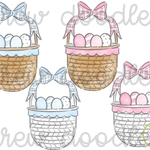 Aquarell Osterkörbe Clip Art Set-Instant Download