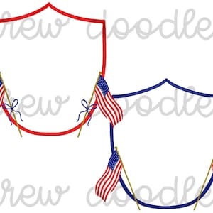 Watercolor USA Flag Crest Clip Art Set (Digital Download)