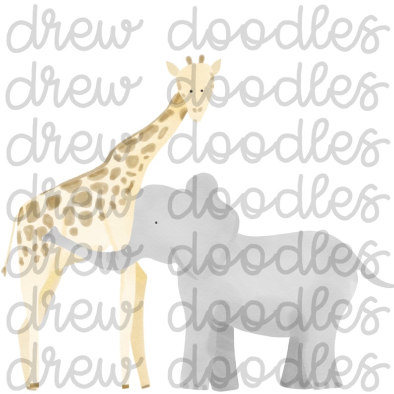 Watercolor Zoo Animals Instant Download Etsy