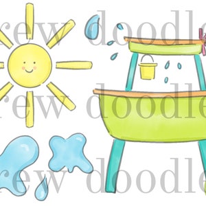 Aquarelle nappe phréatique et bulles Clip Art Set - téléchargement immédiat