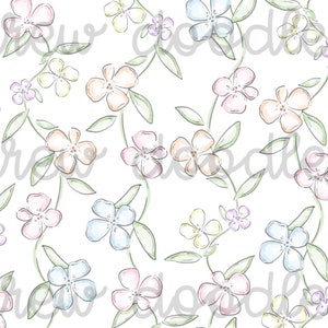 Aquarell Pastell Regenbogen Blumenmuster Muster Digitale Papiere Hintergründe 4 x 6 7 x 5 und 5 x 7 - Instant Download