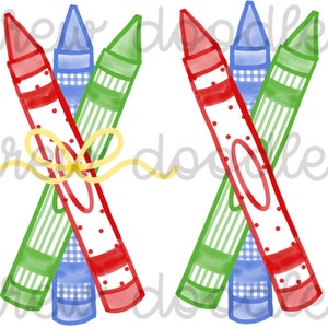 Conjunto de crayones de acuarela con puntos pequeños de guinga primaria: descarga instantánea