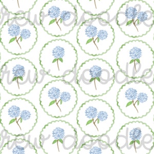 Watercolor Blue Hydrangea Print Digital Papers Backgrounds 4x6 and 5x7- Instant Download