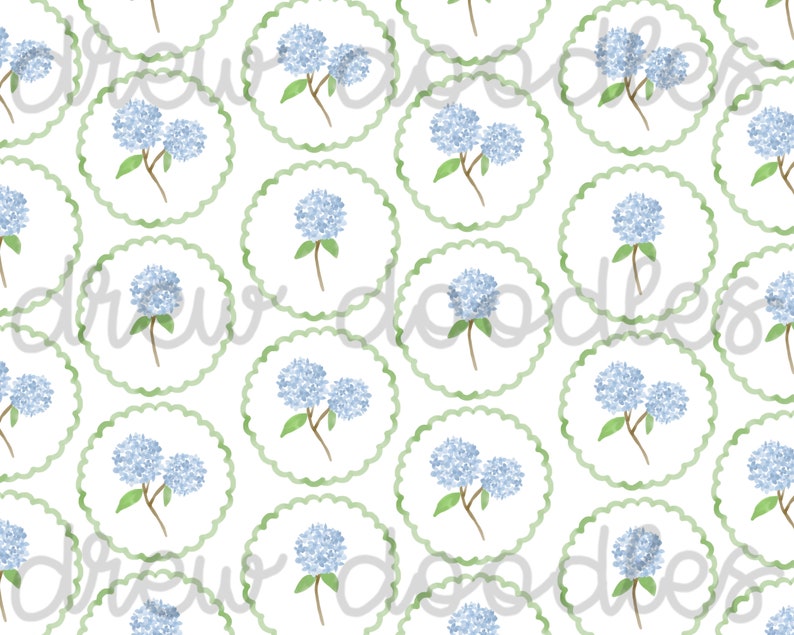 Watercolor Blue Hydrangea Print Digital Papers Backgrounds 4x6 - Etsy