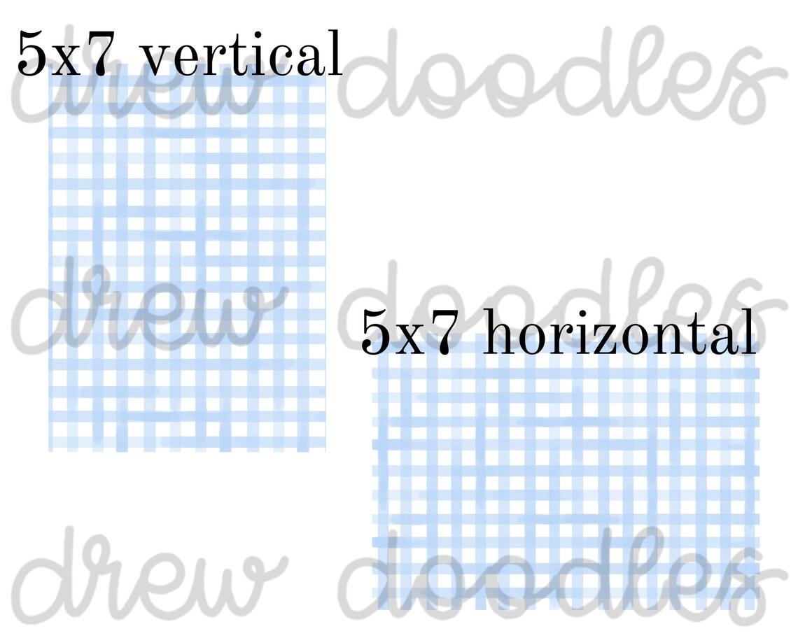 Watercolor Blue Gingham Print Pattern Digital Papers Backgrounds 4x6 ...