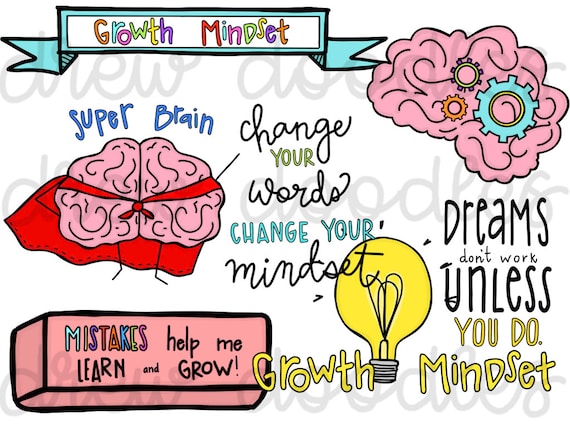Growth Mindset Doodles Pt 2 Digital Clip Art Set Instant Etsy