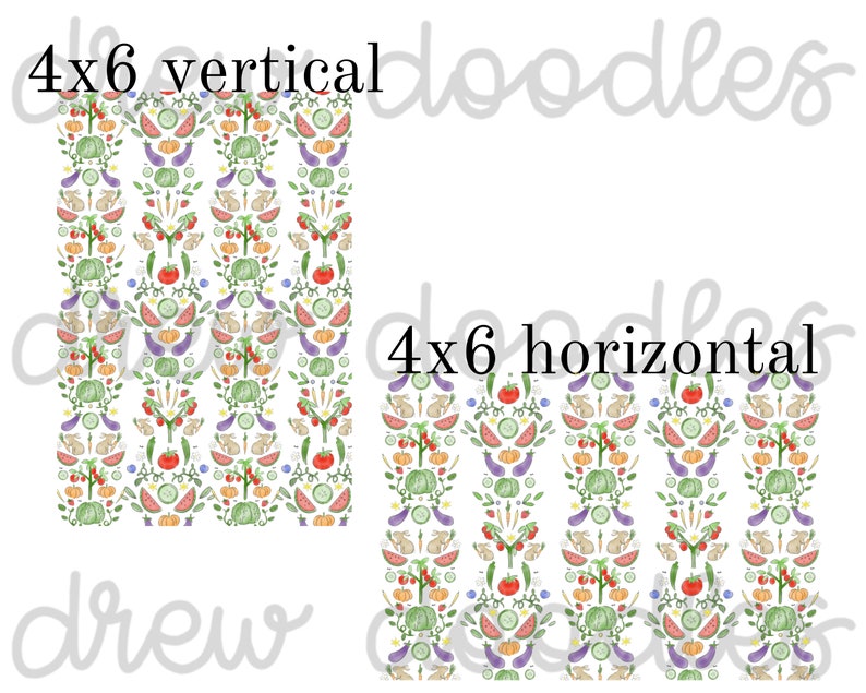 Watercolor Garden Print Pattern Digital Papers Backgrounds 4x6 and 5x7 ...