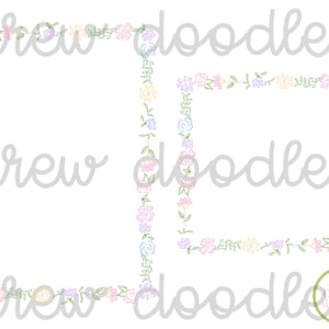Cadres carrés et rectangles floraux multicolores aquarelle - ensemble de clipart numérique - téléchargement immédiat