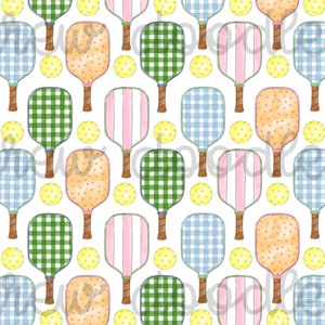 Aquarell Pickleball Print Pattern Digital Papers Hintergründe 4 x 6, 7 x 5 und 5 x 7 - Instant Download