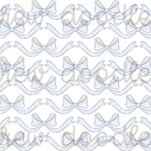 Aquarell Blau Gingham Schleife Band Druckmuster Digitale Papiere Hintergründe 4 x 4 und 5 x 7 - Instant Download