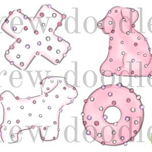 Chiot Cookies aquarelle de la Saint-Valentin ensemble de clipart numérique - téléchargement immédiat