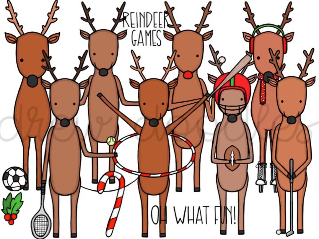 Reindeer Games Digital Clip Art Set Instant Download - Etsy