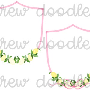 Watercolor Patterned Lemons Pink Crest Digital Clip Art Set- Instant Download
