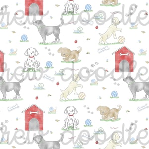 Aquarel Knipsels en Slakken Puppy Dog Digital Papers Achtergronden 4x6 en 5x7- Instant Download