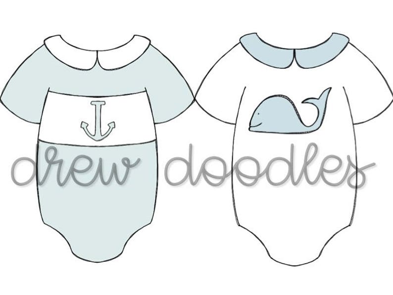 Baby Boy Onesies Digital Clip Art Set Instant Download image 2