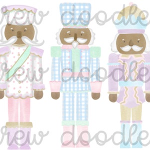 Conjunto de clipart digital de quebra-nozes marrom com bolinhas e aquarela pastel - download instantâneo