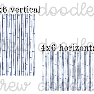 Akvarellblå marinblå bambutryckmönster digitala papper bakgrunder 4x6 och 5x7 - direkt nedladdning bild 2