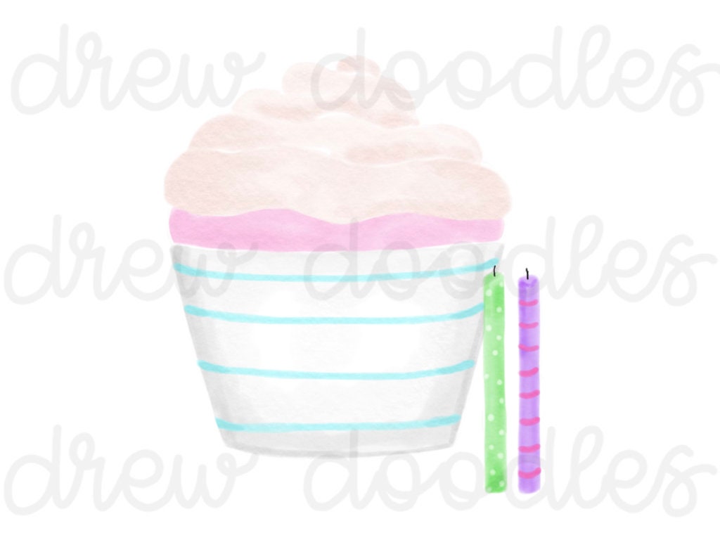 Watercolor Cupcakes Digital Clip Art Set- Instant Download - Etsy