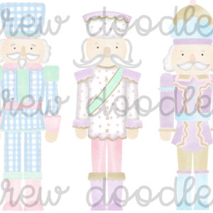 Conjunto de clipart digital de quebra-nozes com bolinhas e aquarela pastel - download instantâneo