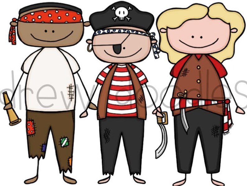 Pirate Friends Digital Clip Art Set | Etsy