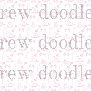 Aquarell Baby Mädchen rosa Kinderzimmer Toile Print Muster Digitale Papiere Hintergründe 4x47x5 und 5x7 - Instant Download