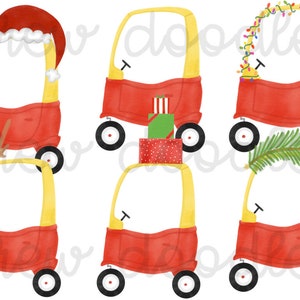 Watercolor Christmas Coupe Digital Clip Art Set- Instant Download