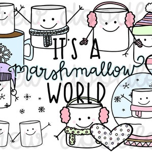 Ein Marshmallow Welt Clip Art Set - Instant Download