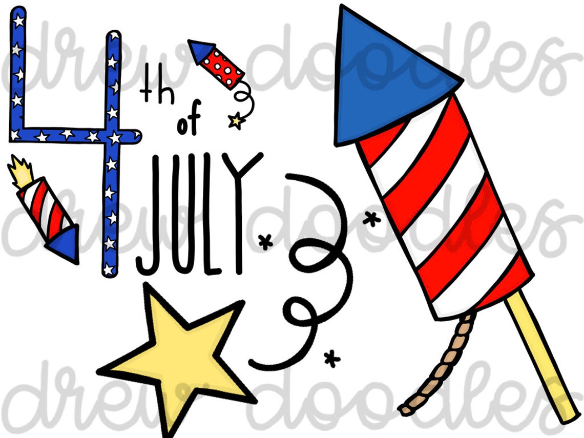 Patriotic Doodles Digital Clip Art Set Instant Download - Etsy
