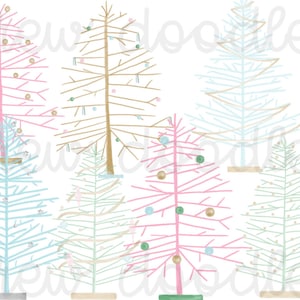 Aquarel flessenborstel bomen digitale Clip Art Set-Instant Download